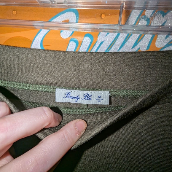 Nwt Brandy blu olive green skirt sz M - Picture 4 of 5